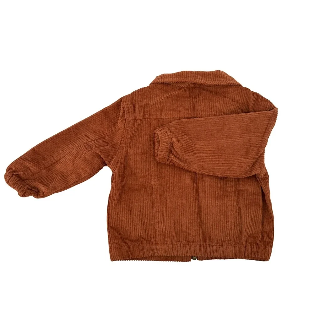 Salty Shreds Corduroy Full Zip Jacket Rust Brown Baby 6-12 M Surfer Boho Hipster